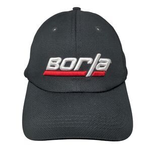 Borla Strapback Hat Black One Size Embroidered Adjustable 6 Panel